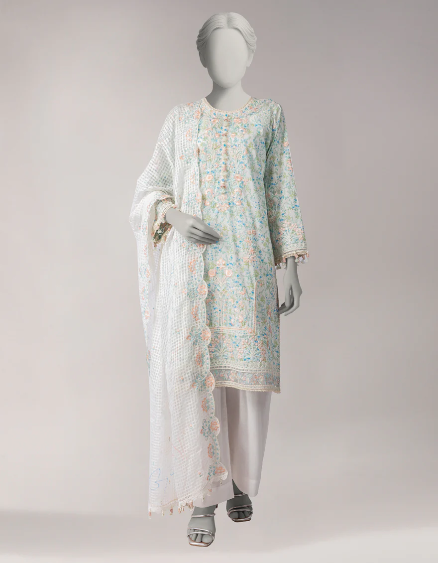 MULTICOLOR DORIA 3PC UNSTITCHED | JLAWN-S-26-3807 HILL SIDE-1