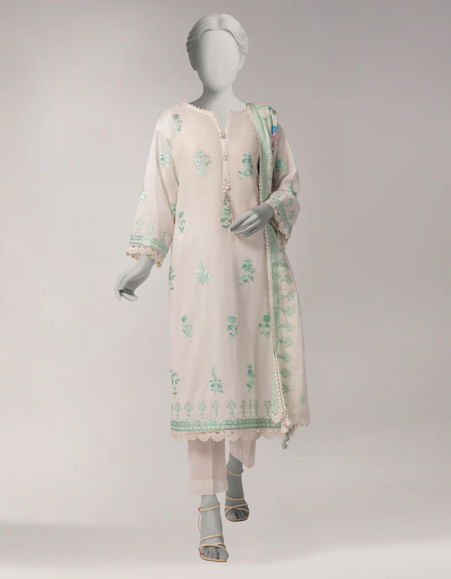 WHITE DOBBY 3PC UNSTITCHED | JLAWN-S-26-3830 DIVINE-4