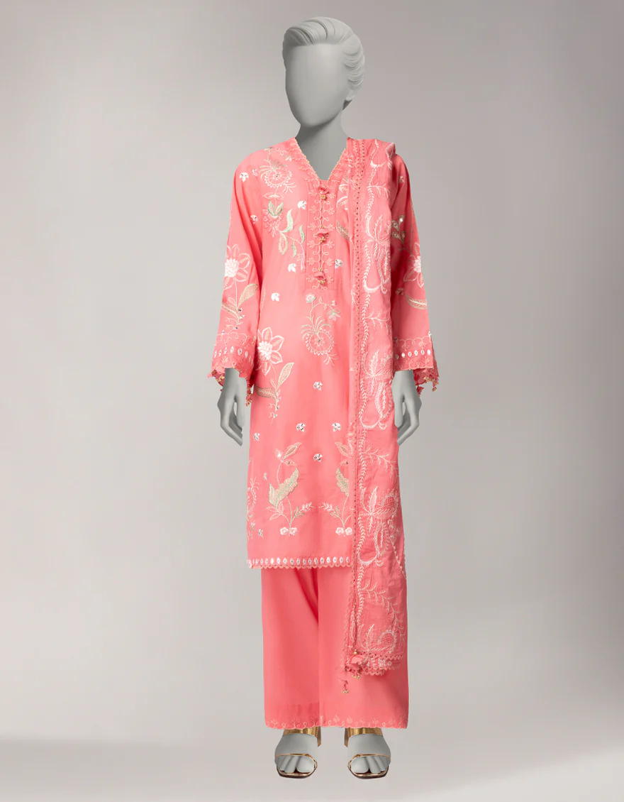 PINK LAWN 3PC UNSTITCHED | JLAWN-S-26-3843 ROYAL DYNASTY-5