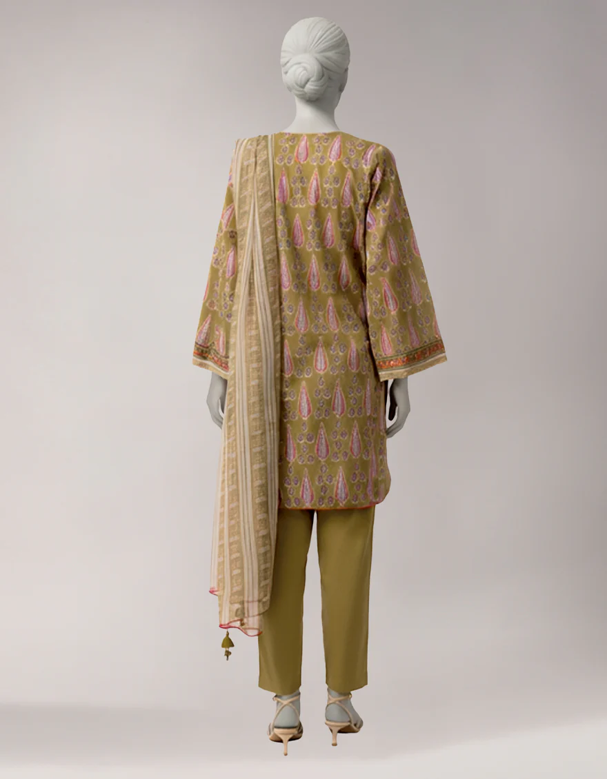MULTICOLOR LAWN 3PC UNSTITCHED | JLAWN-S-26-3858 HINDCRAFT ECHOES-4 - Image 2