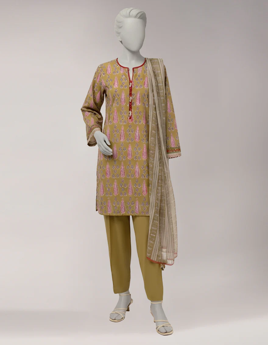 MULTICOLOR LAWN 3PC UNSTITCHED | JLAWN-S-26-3858 HINDCRAFT ECHOES-4 - Image 4