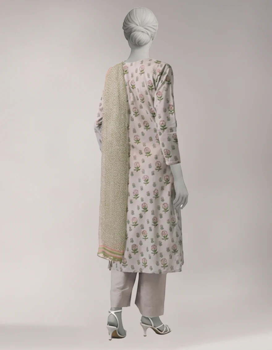 MULTICOLOR LAWN 3PC UNSTITCHED | JLAWN-S-26-3859 HINDCRAFT ECHOES-5 - Image 2