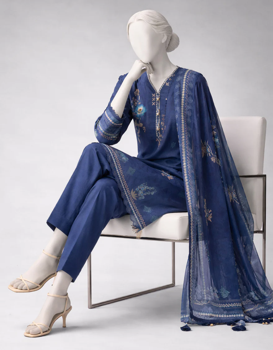 MULTICOLOR LAWN 3PC UNSTITCHED | JLAWN-S-26-3887 MUGHAL-1 - Image 2