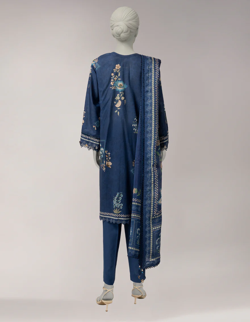 MULTICOLOR LAWN 3PC UNSTITCHED | JLAWN-S-26-3887 MUGHAL-1 - Image 3