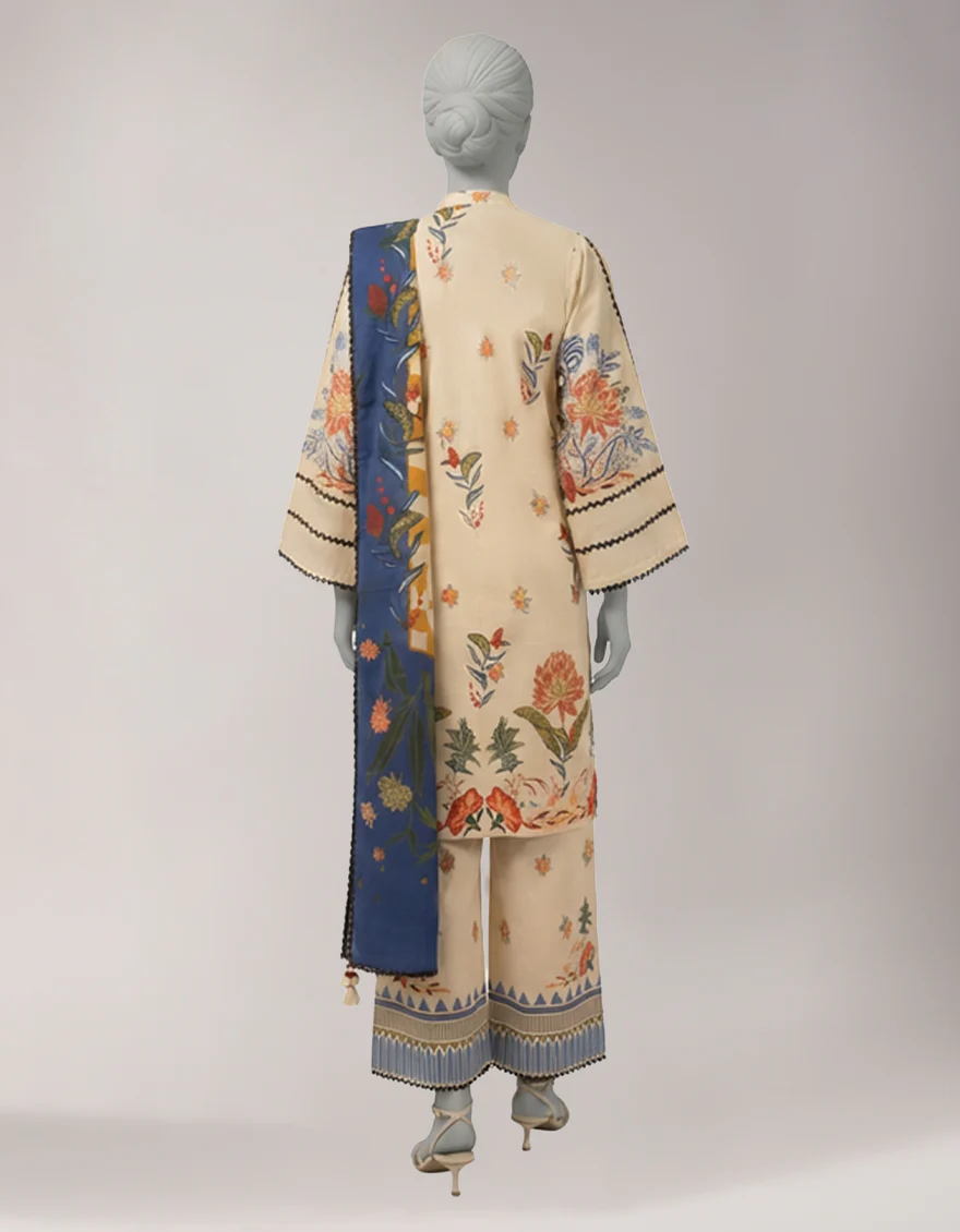 MULTICOLOR LAWN 3PC UNSTITCHED | JLAWN-S-26-3895 BOLD FLORA-1 - Image 2