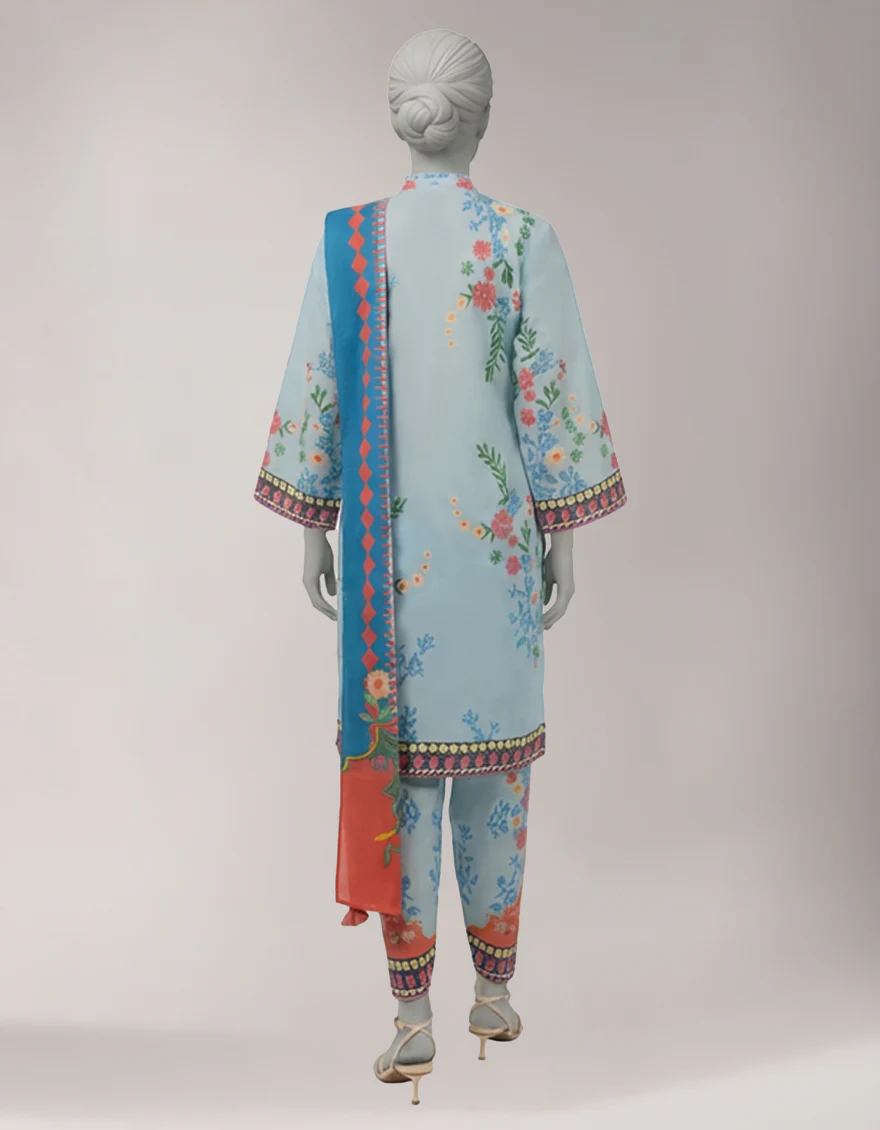 MULTICOLOR LAWN 3PC UNSTITCHED | JLAWN-S-26-3898 BOLD FLORA-4 - Image 2