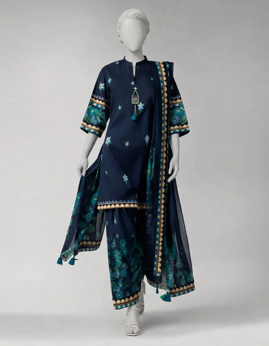 MULTICOLOR LAWN 3PC UNSTITCHED | JLAWN-S-26-3899 BOLD FLORA-5 - Image 5