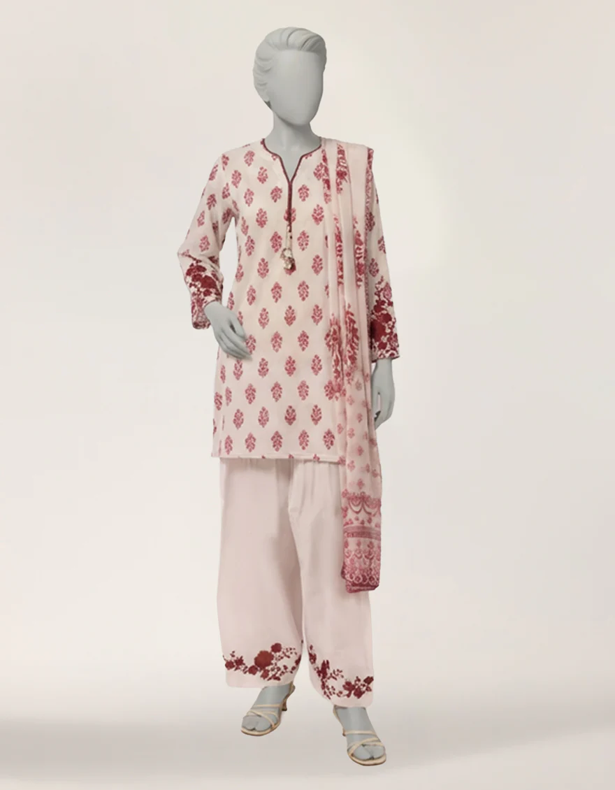 WHITE LAWN 3PC STITCHED | JLAWN-S-26-417/S TONAL BLOOM-2
