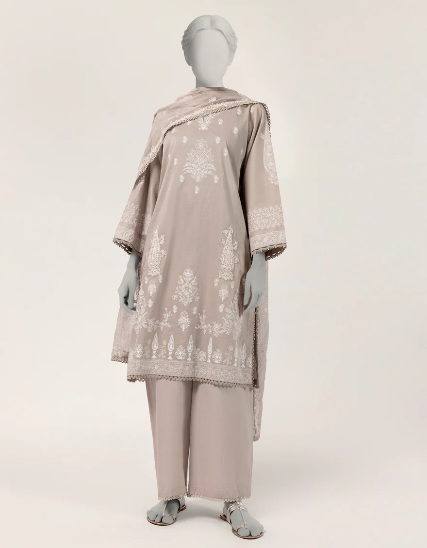 GREY LAWN 3PC STITCHED | JLAWN-S-26-428/S PRINT MUSE-01