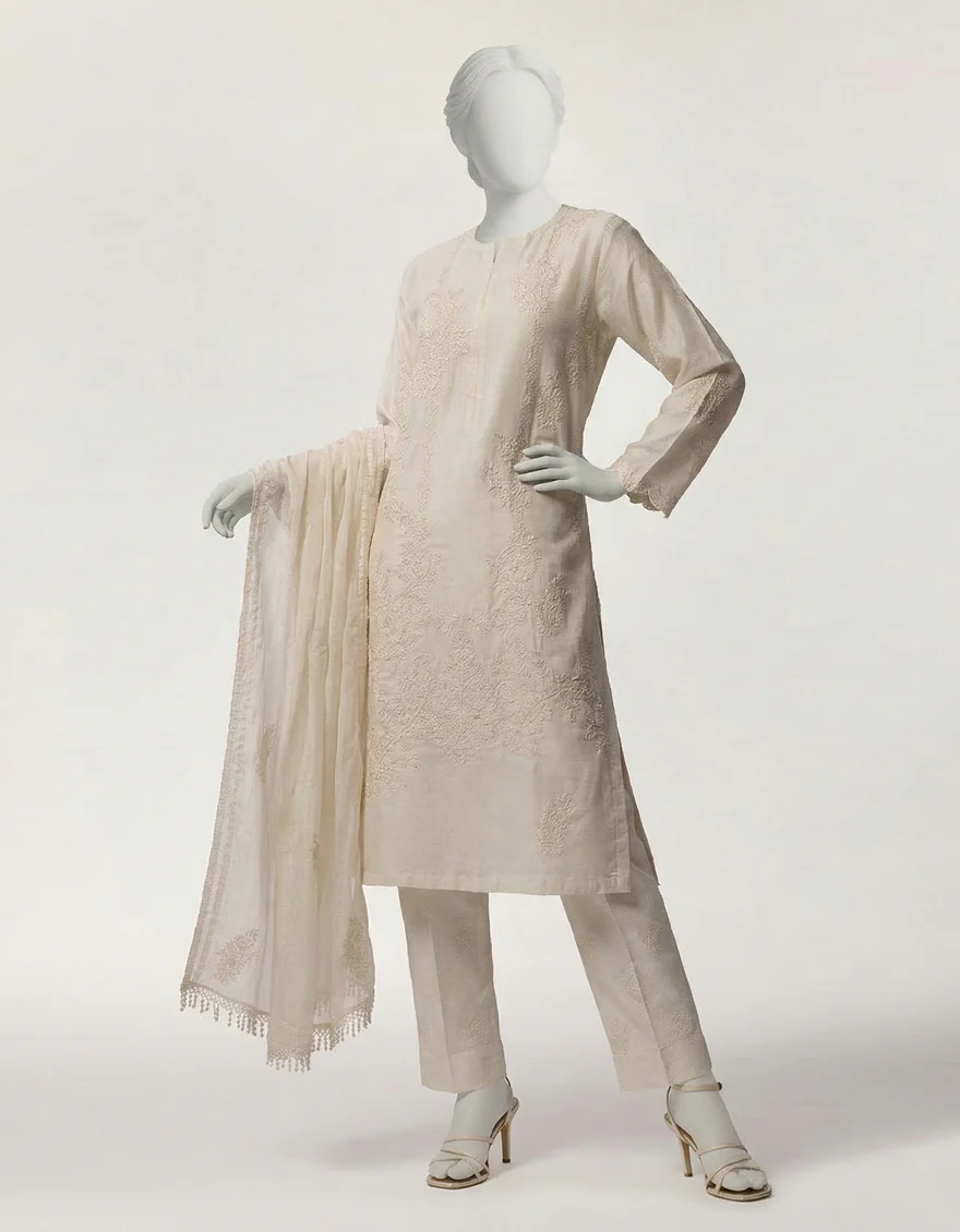 WHITE LAWN 3PC STITCHED | JLAWN-S-26-470/S DORI-5 - Image 5
