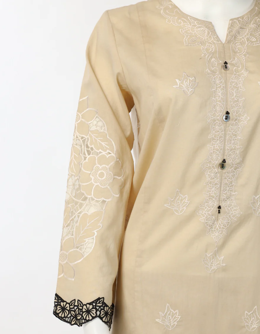 BEIGE LAWN 3PC STITCHED | JLAWN-S-26-474/S LASER BRIDGE-3 - Image 5