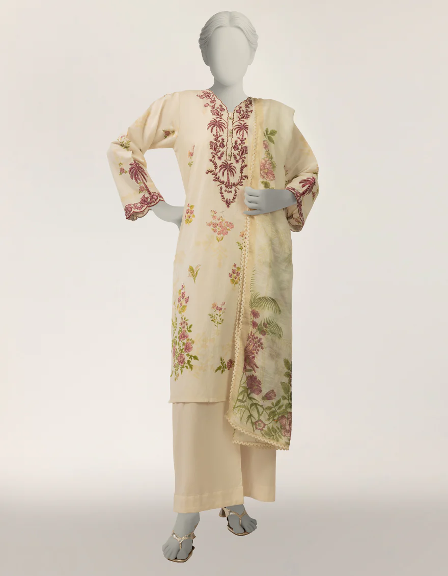 OFF WHITE LAWN 3PC STITCHED | JLAWN-S-26-523/S RIO BOTANICA-06