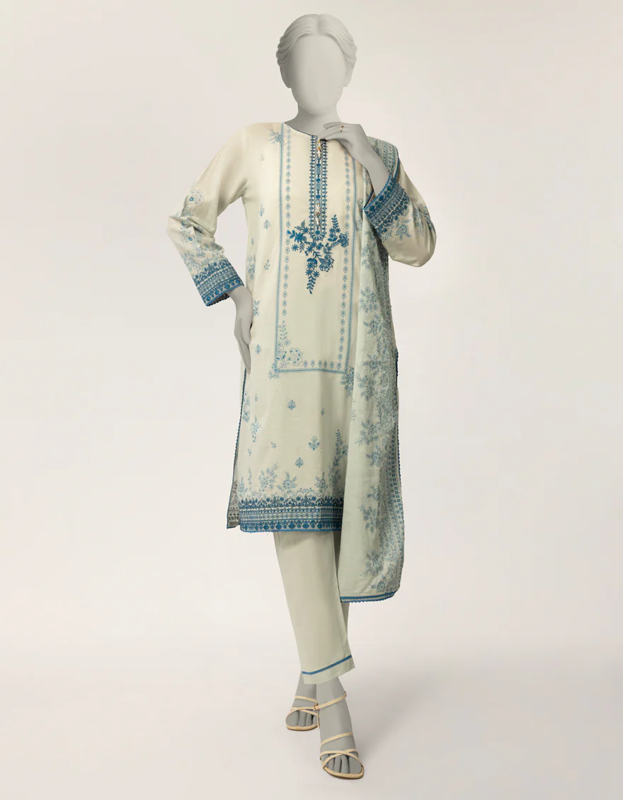 BLUE LAWN 3PC STITCHED | JLAWN-S-26-548/S FLORAL GARDEN-A-3