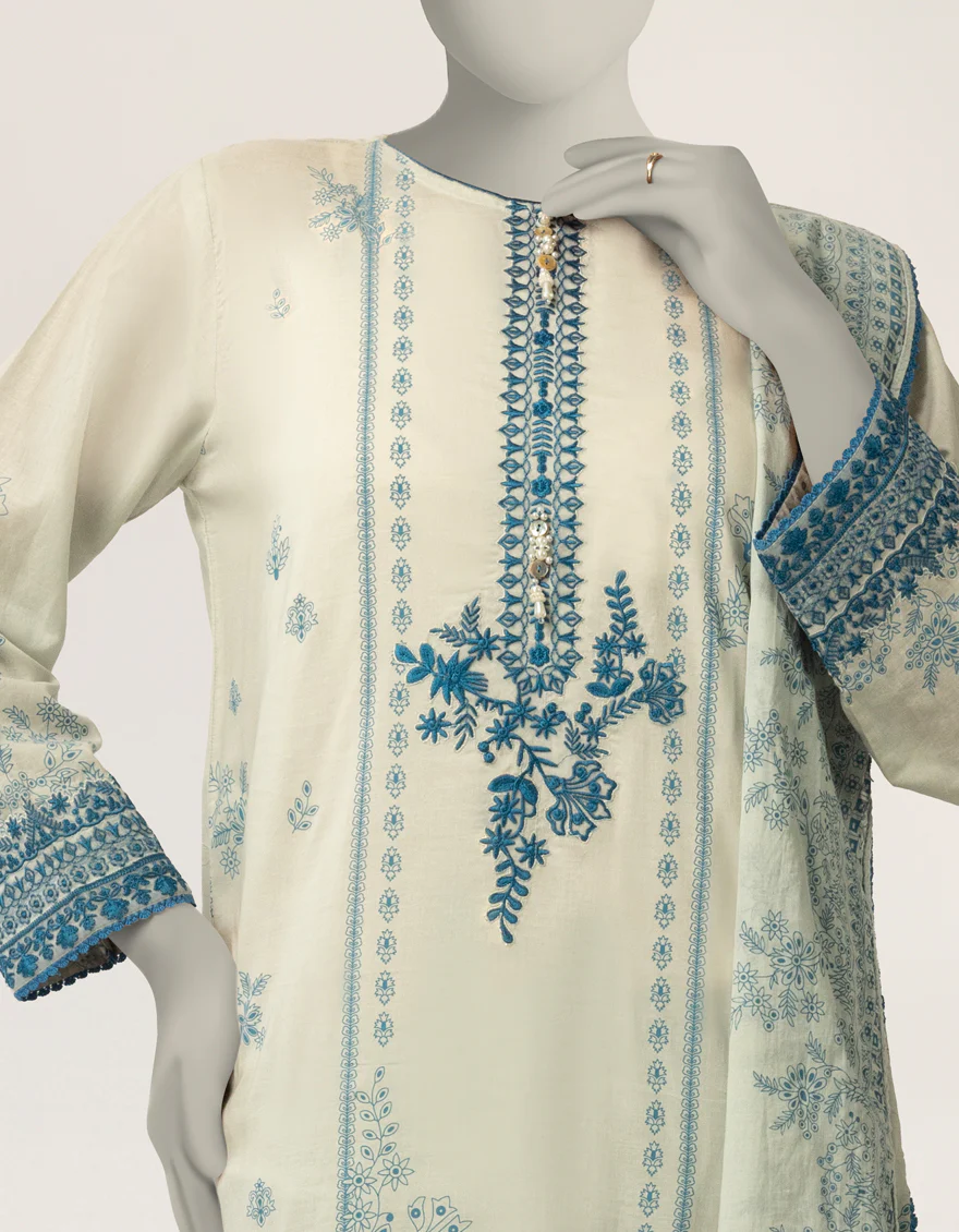 BLUE LAWN 3PC STITCHED | JLAWN-S-26-548/S FLORAL GARDEN-A-3 - Image 5