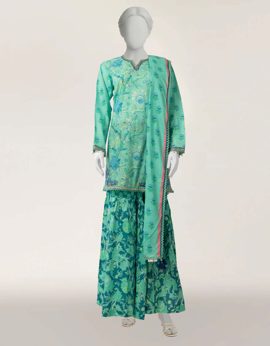 GREEN LAWN 3PC STITCHED | JLAWN-S-26-556/S COLOR BLOCK-03