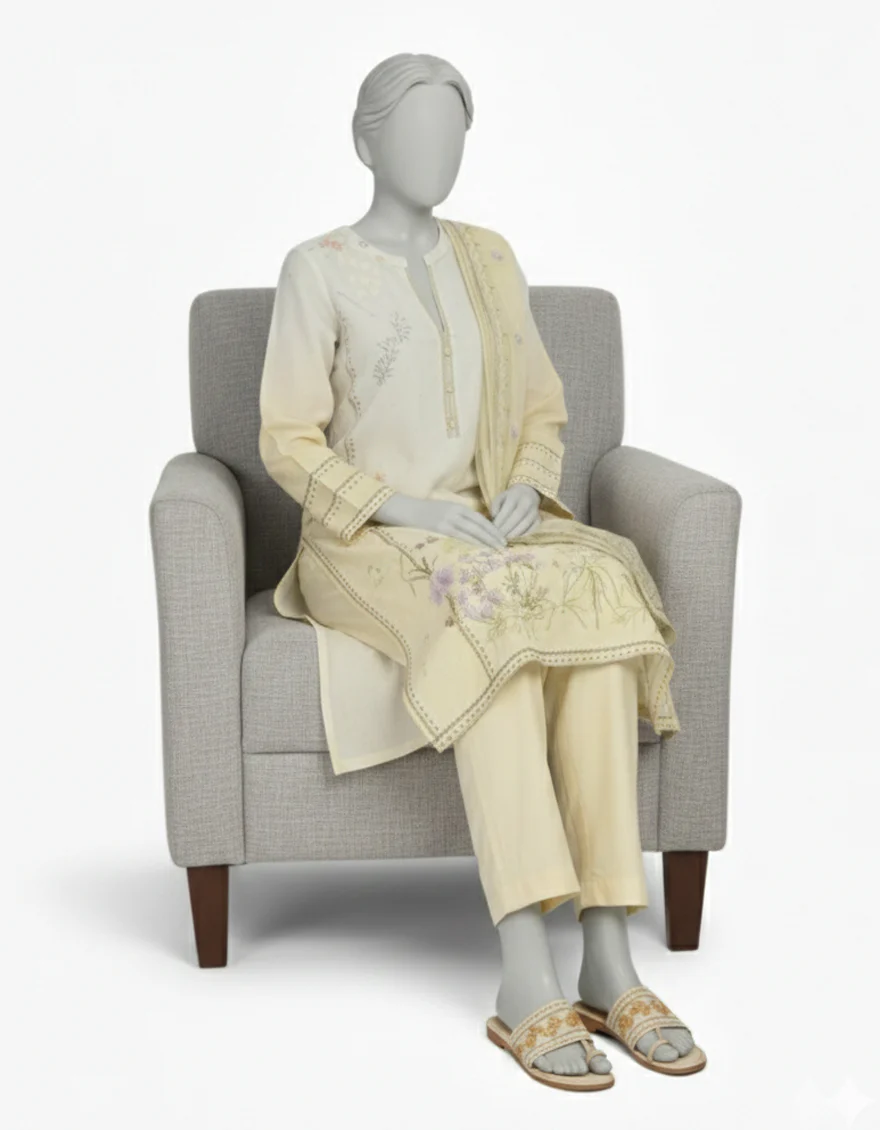 MULTICOLOR MAPLE SILK 3PC STITCHED | JLAWN-S-26-559/S GARDIENT GARDEN-02 - Image 2