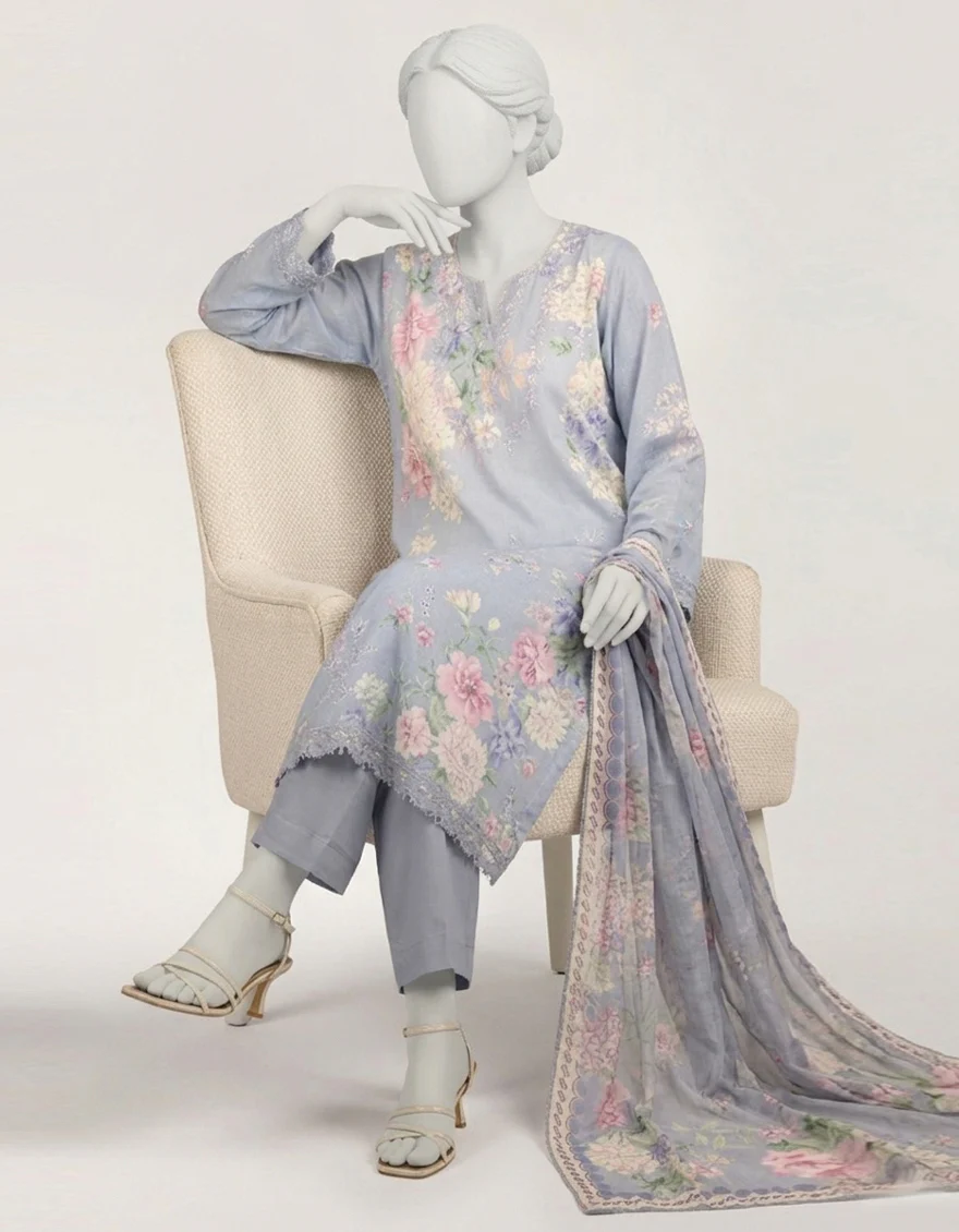 BLUE LAWN 3PC STITCHED | JLAWN-S-26-591/S FIESTA LUX-03