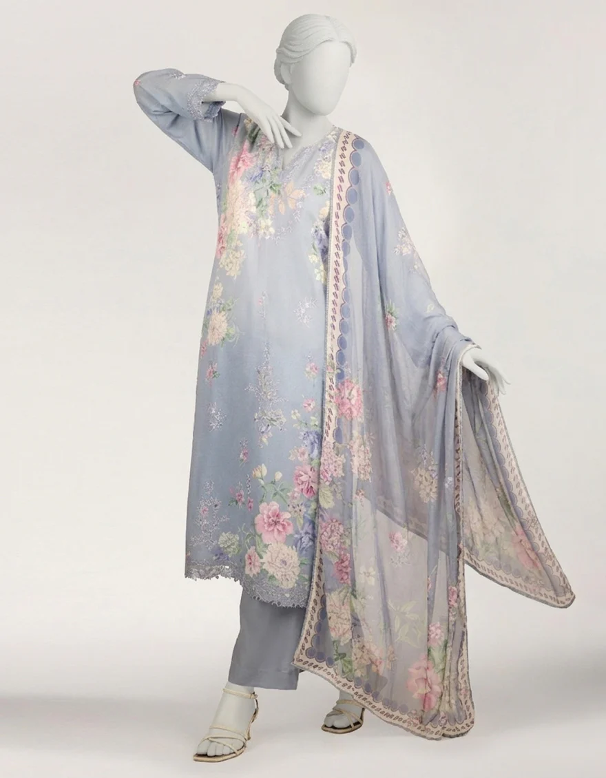 BLUE LAWN 3PC STITCHED | JLAWN-S-26-591/S FIESTA LUX-03 - Image 3