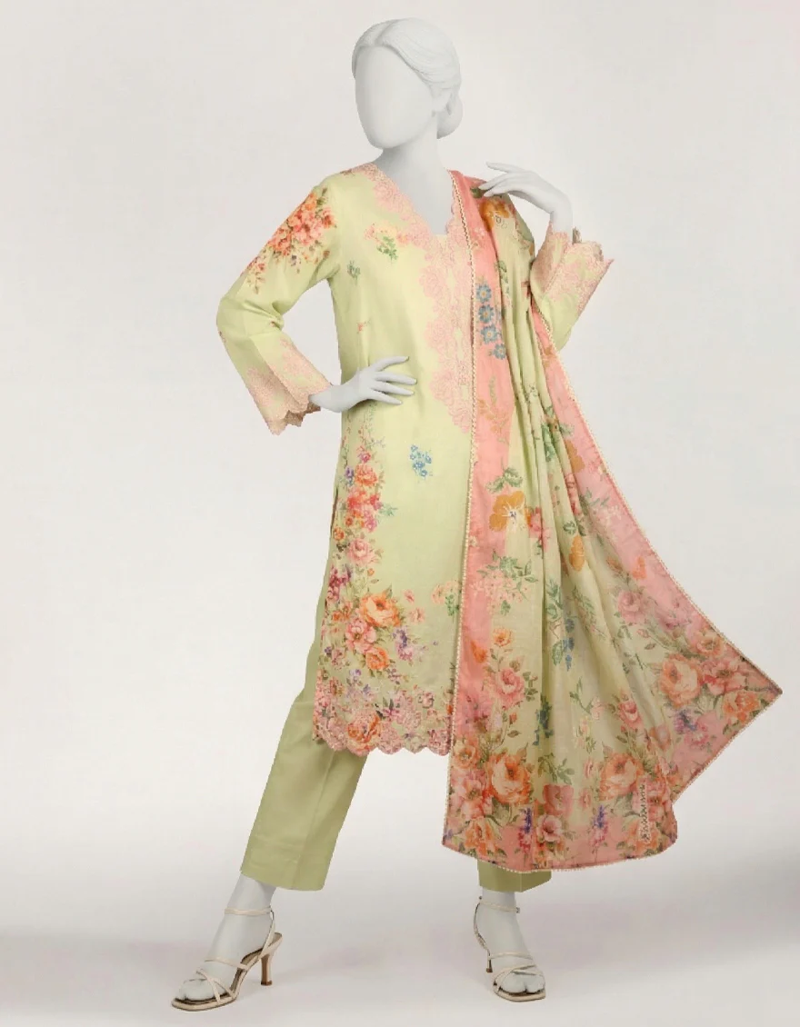 GREEN LAWN 3PC STITCHED | JLAWN-S-26-592/S FIESTA LUX-04 - Image 3