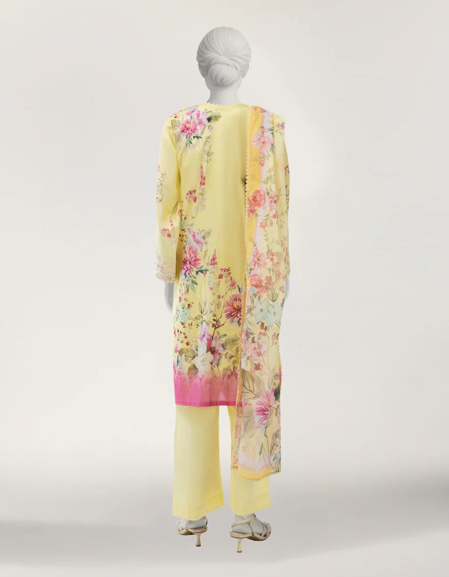 YELLOW LAWN 3PC STITCHED | JLAWN-S-26-594/S FIESTA LUX-06 - Image 2