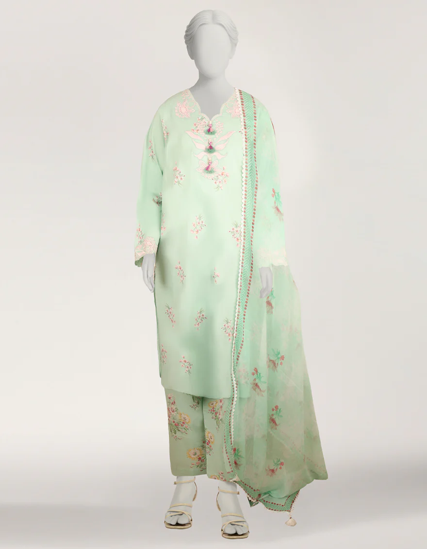 GREEN LAWN 3PC STITCHED | JLAWN-S-26-596/S BOTANICAL-02