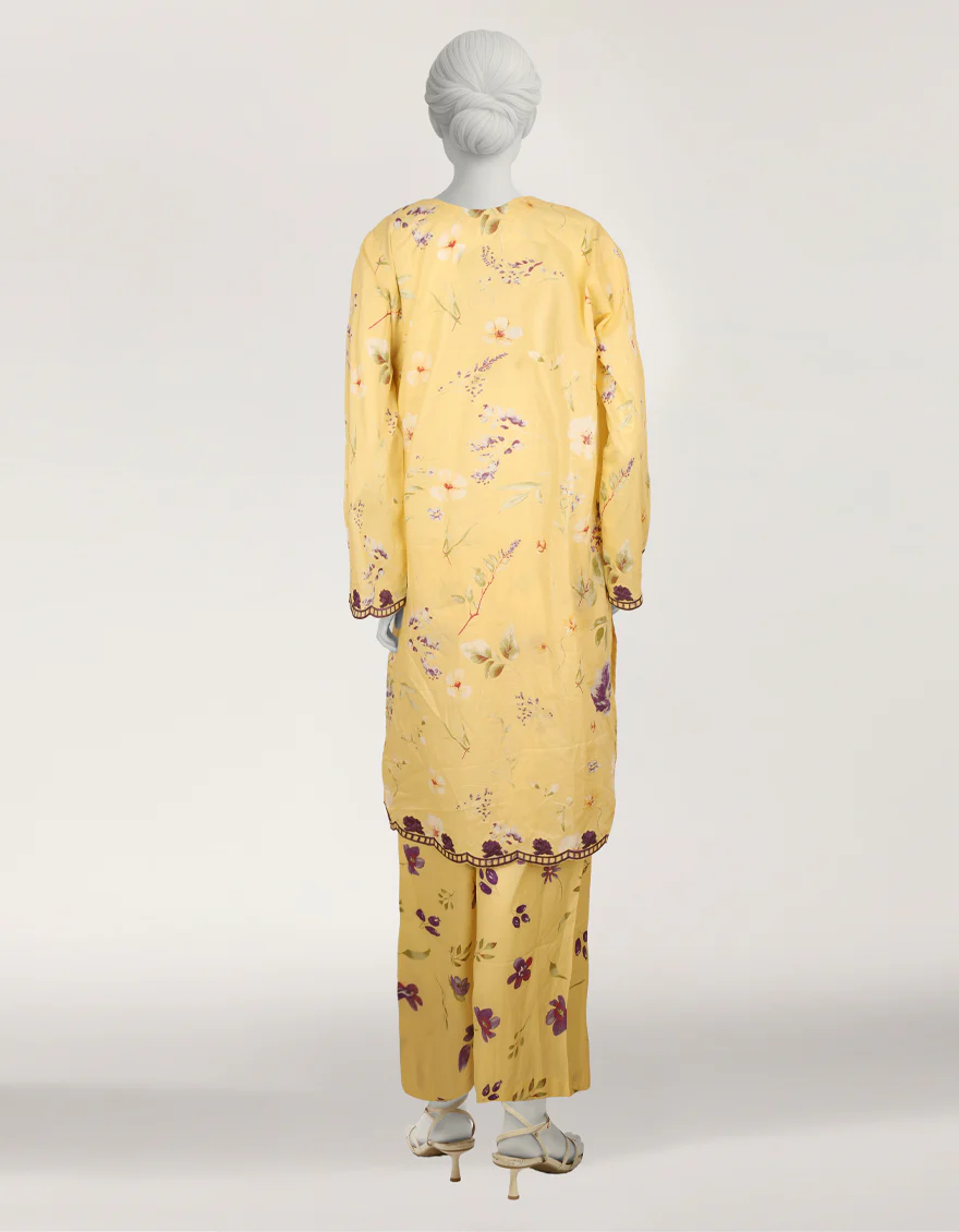 YELLOW LAWN 3PC STITCHED | JLAWN-S-26-598/S BOTANICAL-4 - Image 2