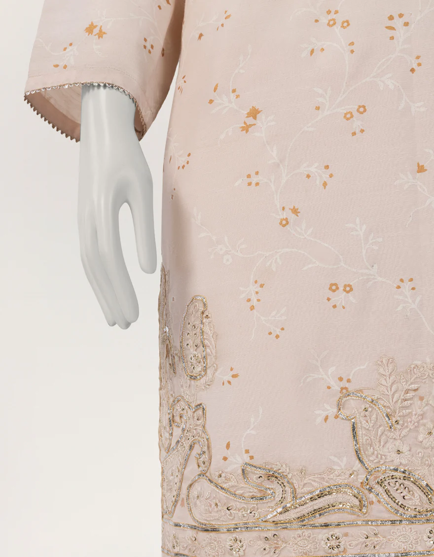 PEACH RAW SILK 3PC STITCHED | JLAWN-S-26-604/S BLING-4 - Image 6