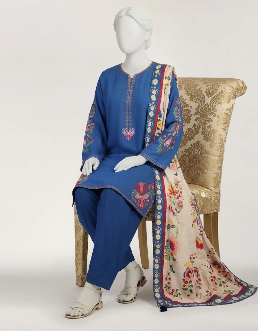 BLUE LAWN 3PC STITCHED | JLAWN-S-26-607/S POLISH-03