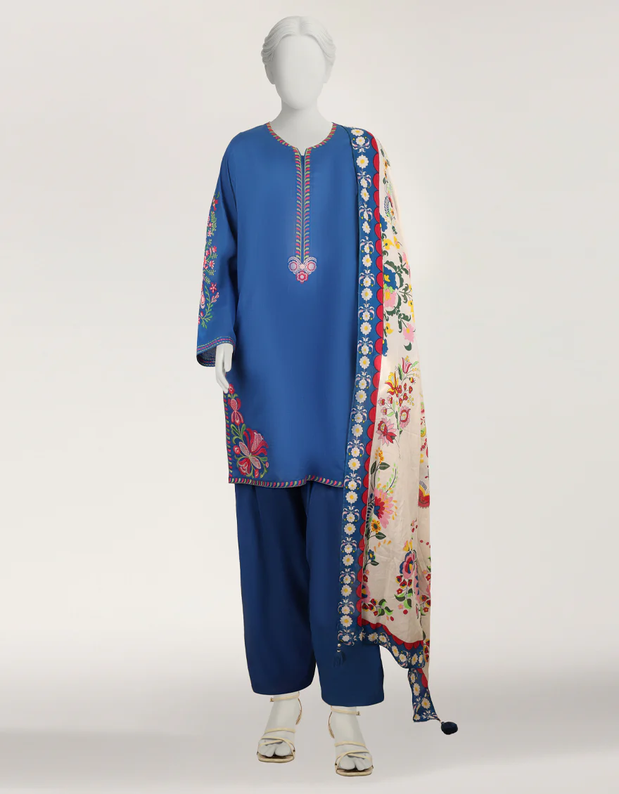 BLUE LAWN 3PC STITCHED | JLAWN-S-26-607/S POLISH-03 - Image 3