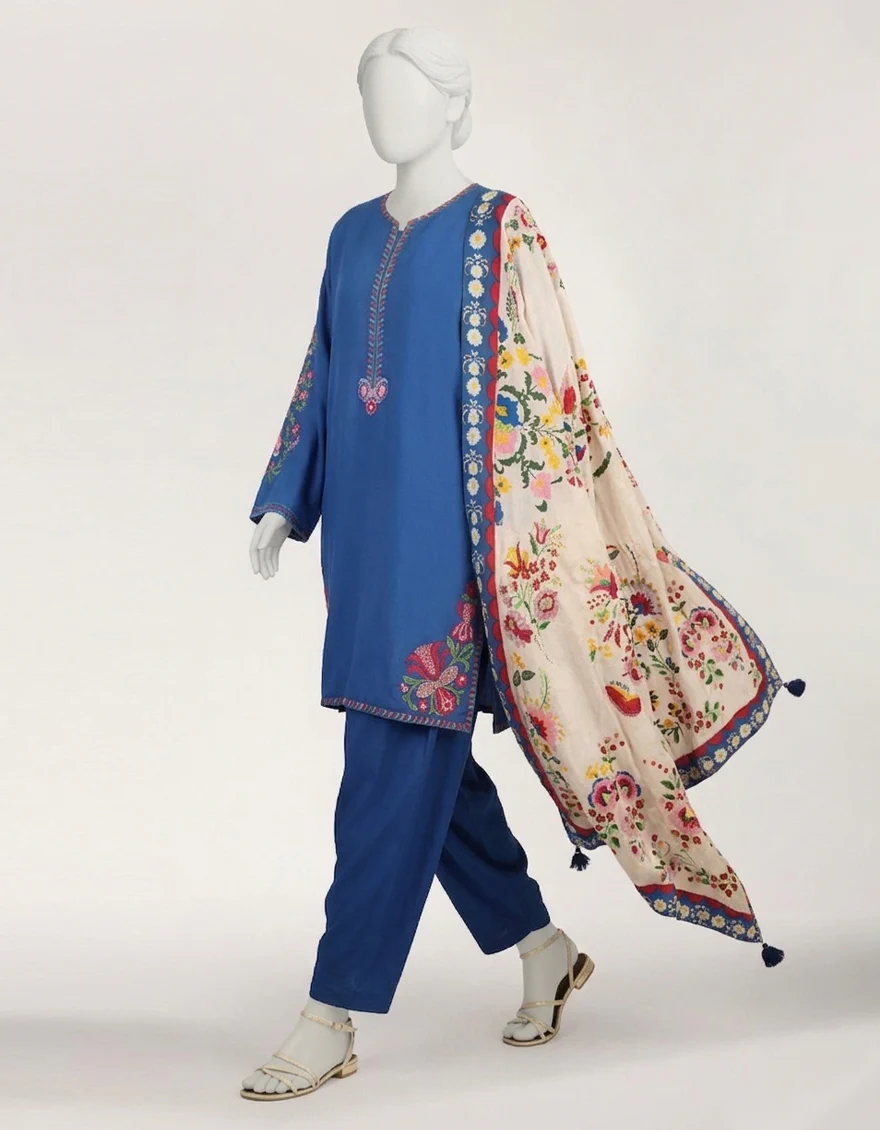 BLUE LAWN 3PC STITCHED | JLAWN-S-26-607/S POLISH-03 - Image 5