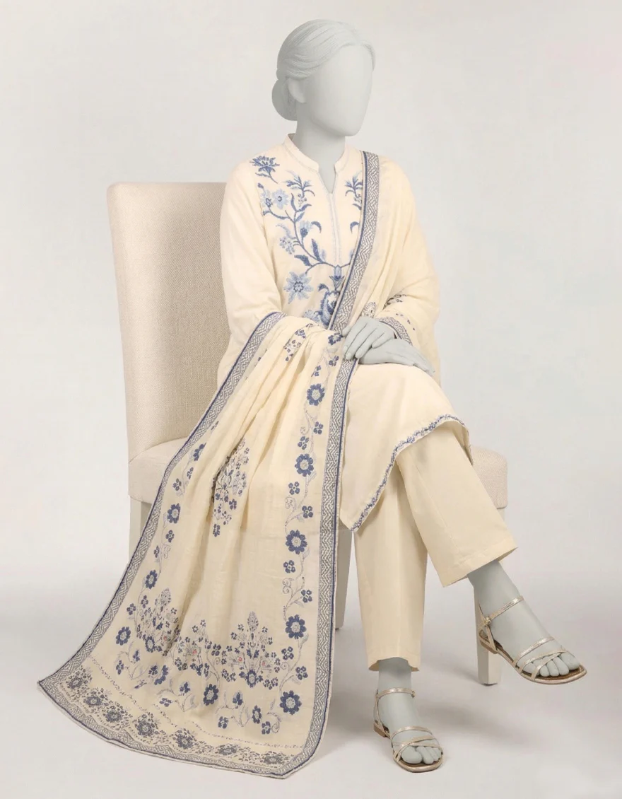 OFF WHITE LAWN 3PC STITCHED | JLAWN-S-26-610/S POLISH-6