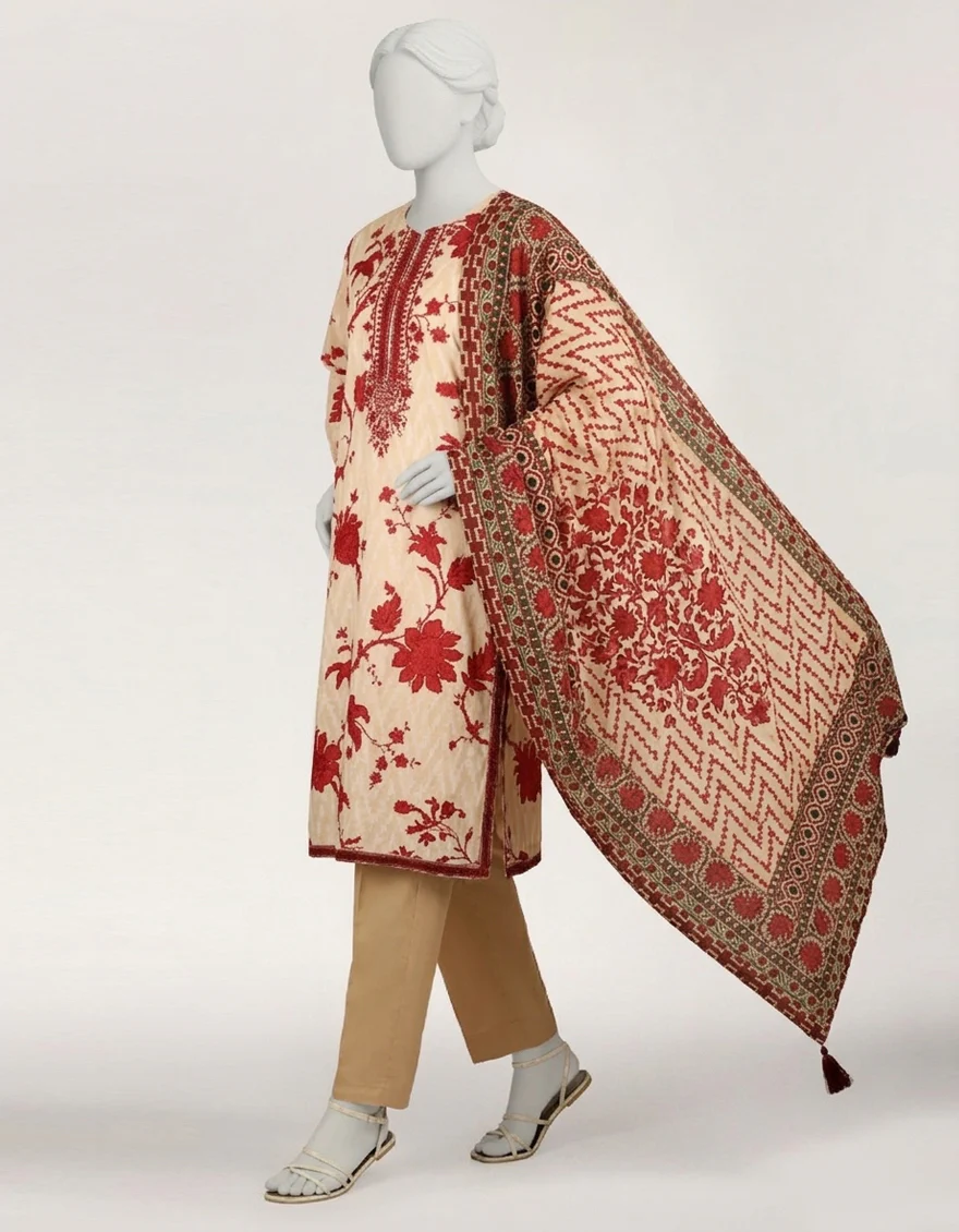 BEIGE LAWN 3PC STITCHED | JLAWN-S-26-617/S CLASSIC CHINTZ-3 - Image 3