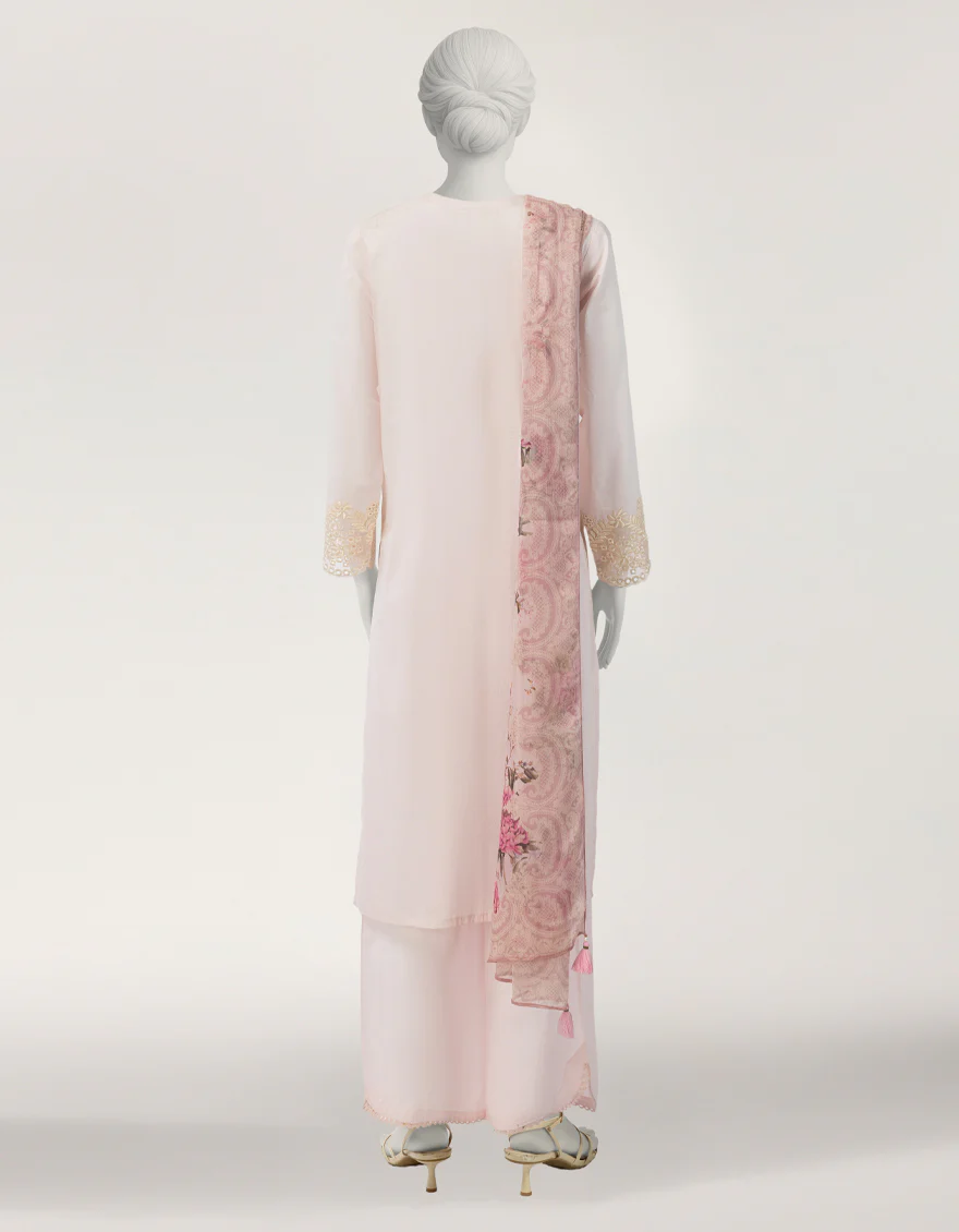 PINK LAWN 3PC STITCHED | JLAWN-S-26-633/S SCHIFFLI FLORAL-C-01 - Image 6