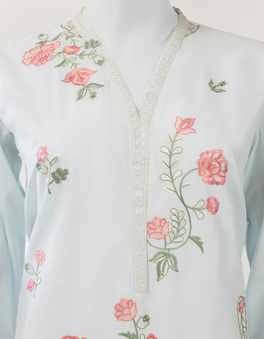 BLUE LAWN 3PC STITCHED | JLAWN-S-26-635/S SCHIFFLI FLORAL-03 - Image 4