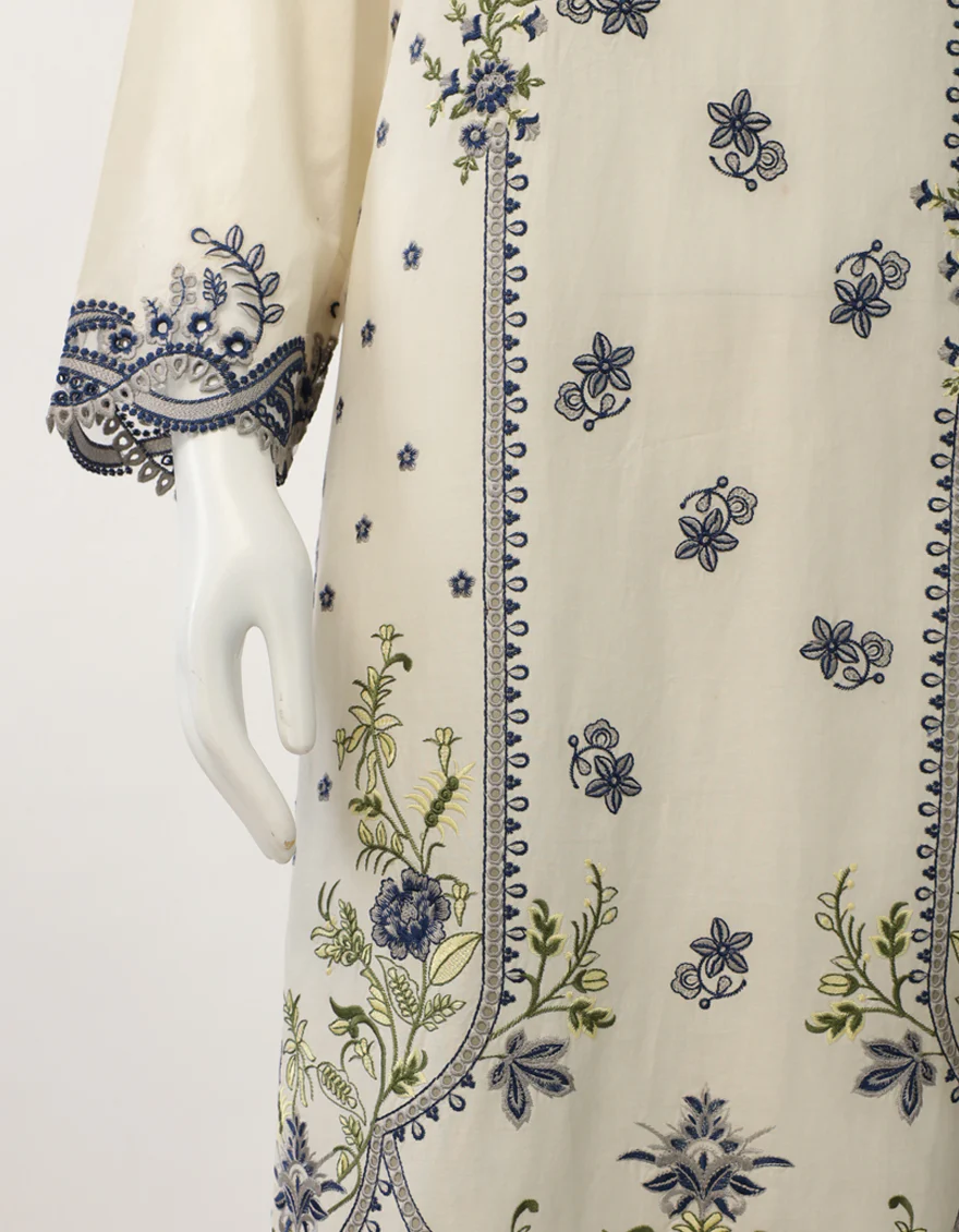 WHITE LAWN 3PC STITCHED | JLAWN-S-26-636/S SCHIFFLI FLORAL-C-04 - Image 6