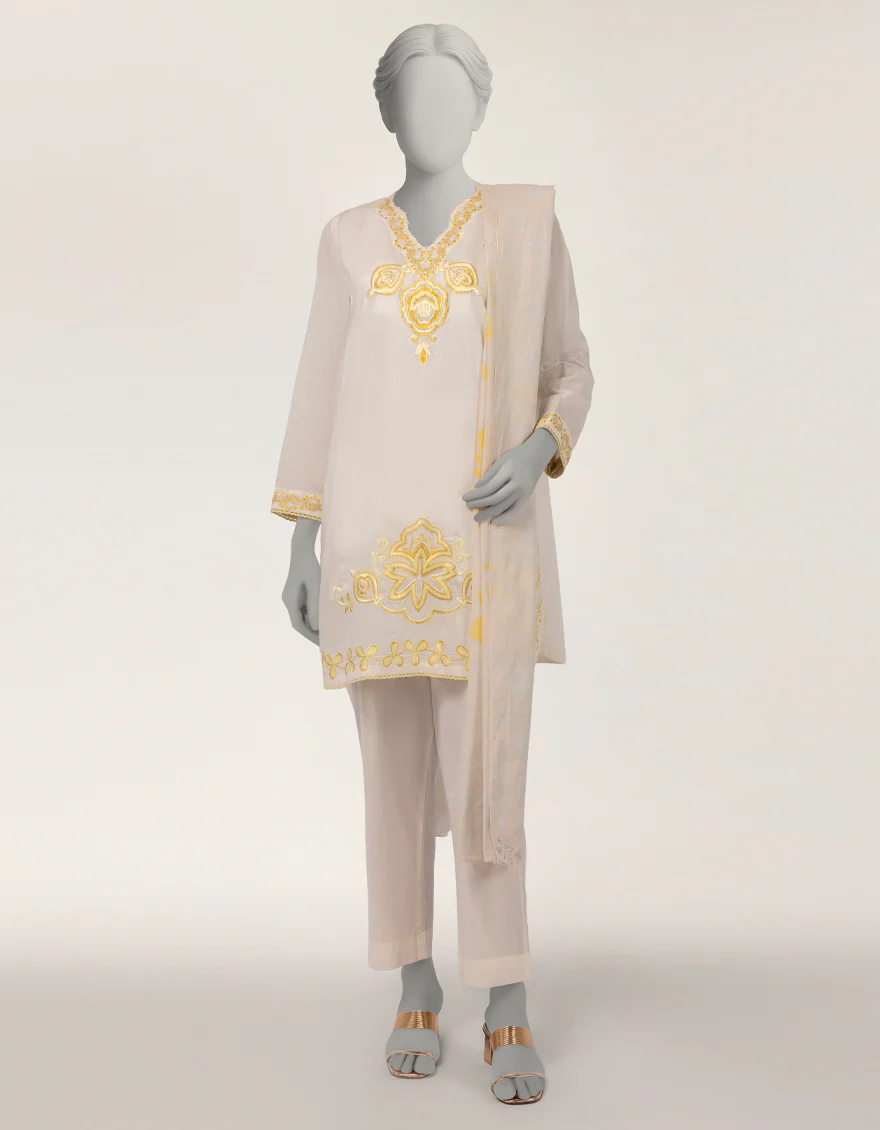 OFF WHITE LAWN 2PC STITCHED | JLAWN-S-JDS-26-1215/S DORI CORD-A-01