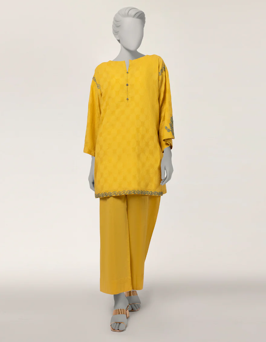 YELLOW DOBBY 2PC STITCHED | JLAWN-S-JST-26-2295/S CORD-01
