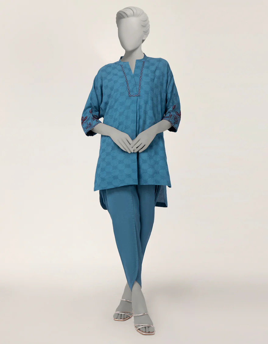 BLUE DOBBY 2PC STITCHED | JLAWN-S-JST-26-2296/S CORD-02