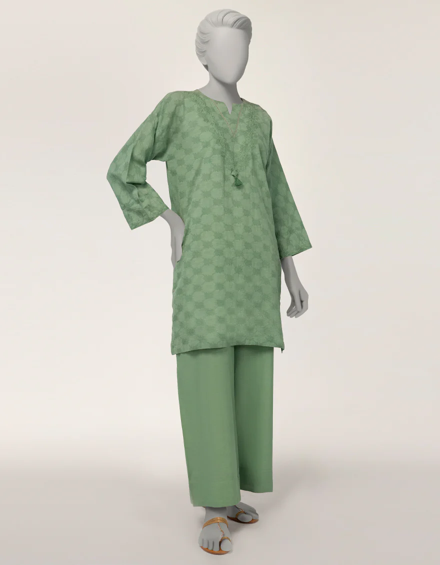 GREEN DOBBY 2PC STITCHED | JLAWN-S-JST-26-2297/S CORD-03