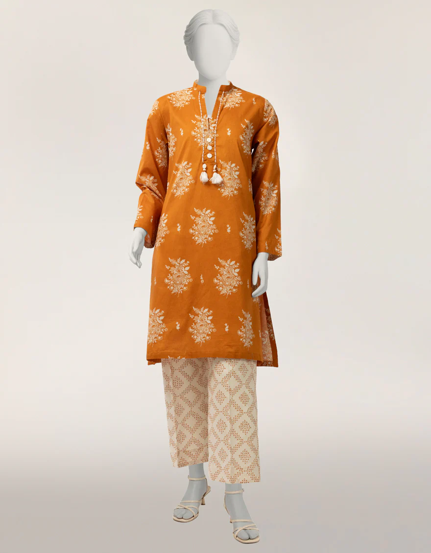 ORANGE LAWN 2PC STITCHED | JLAWN-S-JST-26-2369/S FLORAL GARDEN-B3