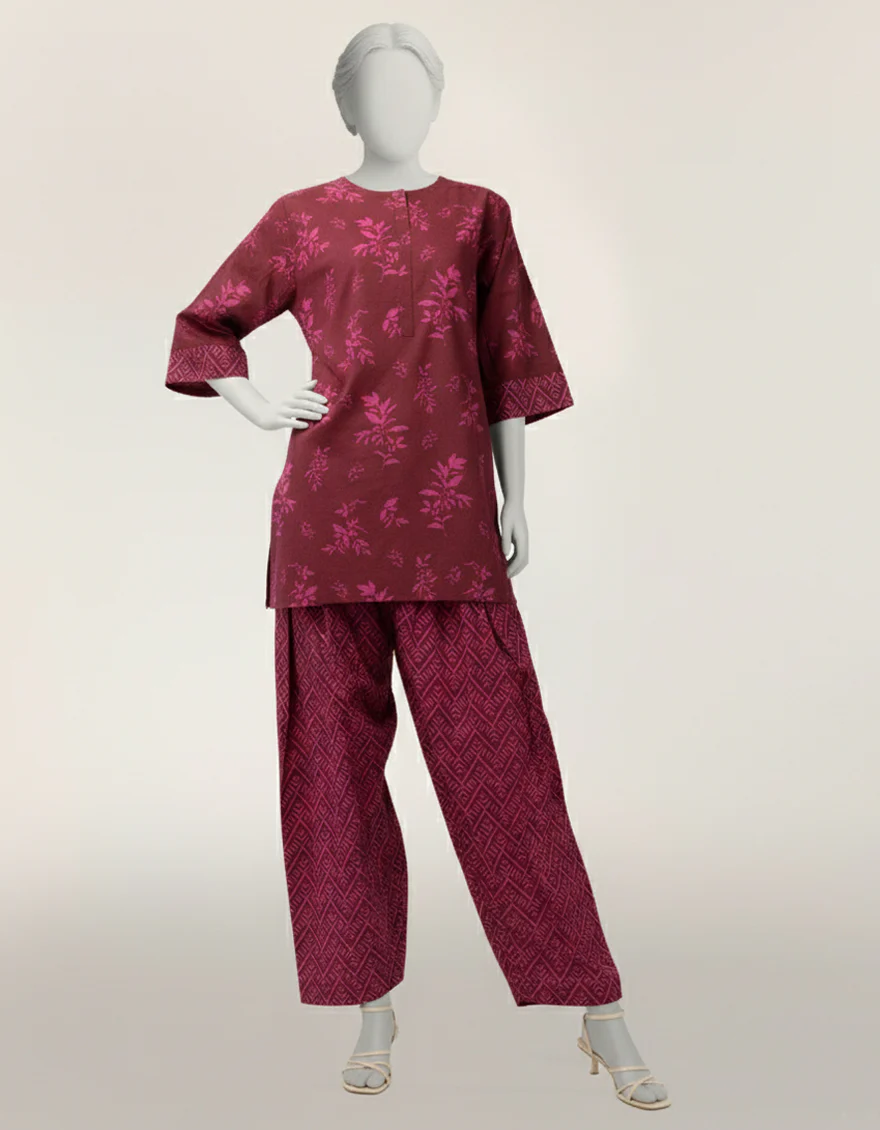 MAROON LAWN 2PC STITCHED | JLAWN-S-JST-26-2370/S FLORAL GARDEN-B4