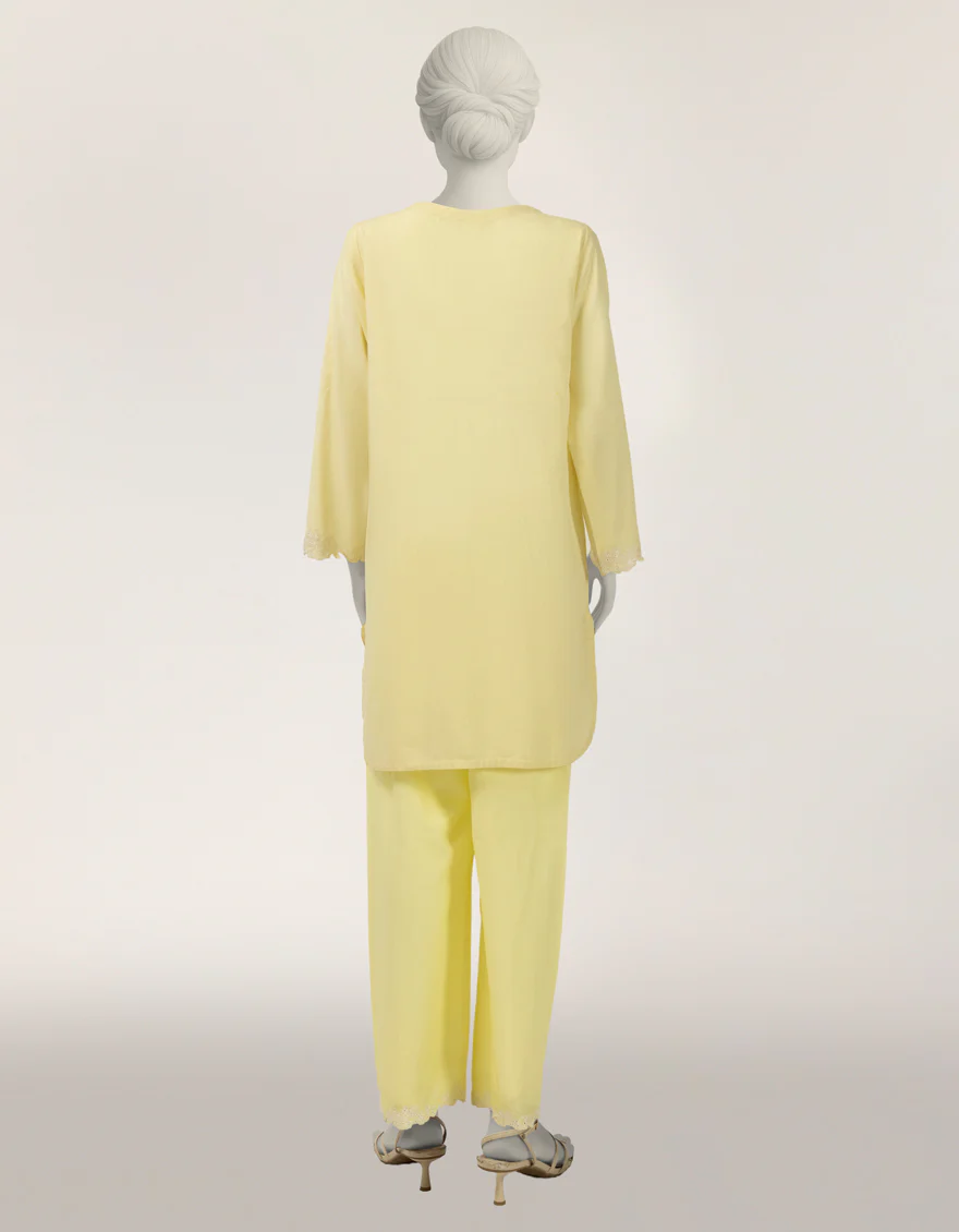 YELLOW LAWN 2PC STITCHED | JLAWN-S-JST-26-2385/S SCHIFFLI-3 - Image 2