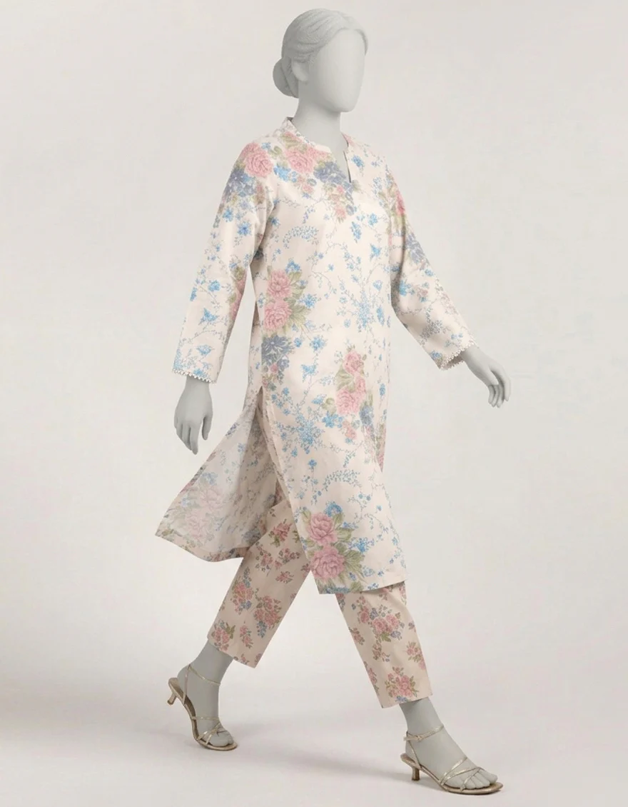 WHITE LAWN 2PC STITCHED | JLAWN-S-JST-26-2388/S FB/VINTAGE FLORAL-02 - Image 3