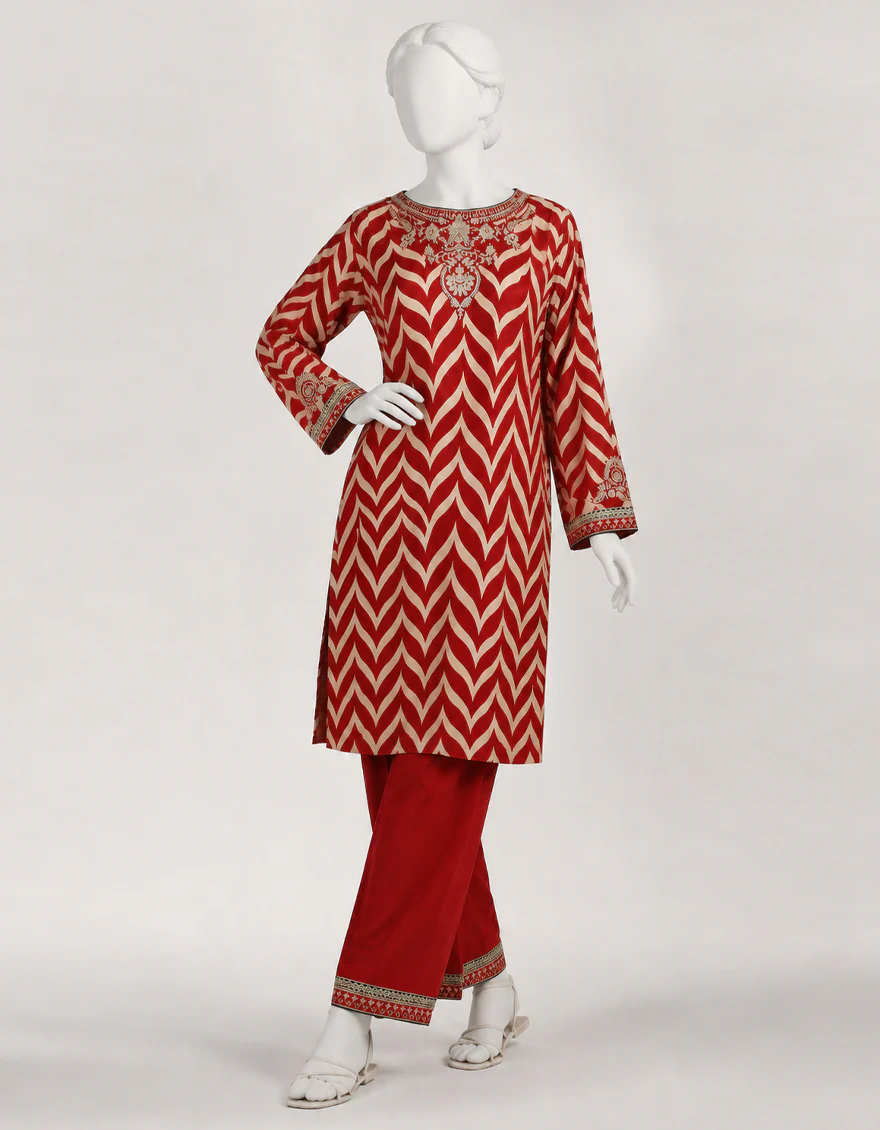 MULTICOLOR SILK 2PC STITCHED | JLAWN-S-JST-26-2395/S ROYAL STRIPER-01 - Image 2