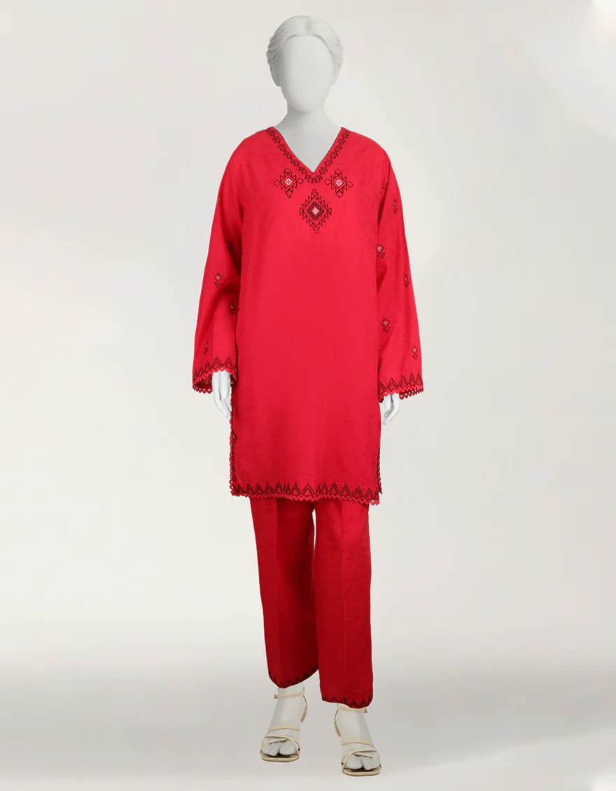 PINK DOBBY 2PC STITCHED | JLAWN-S-JST-26-2402/S TRIBAL-04 - Image 5