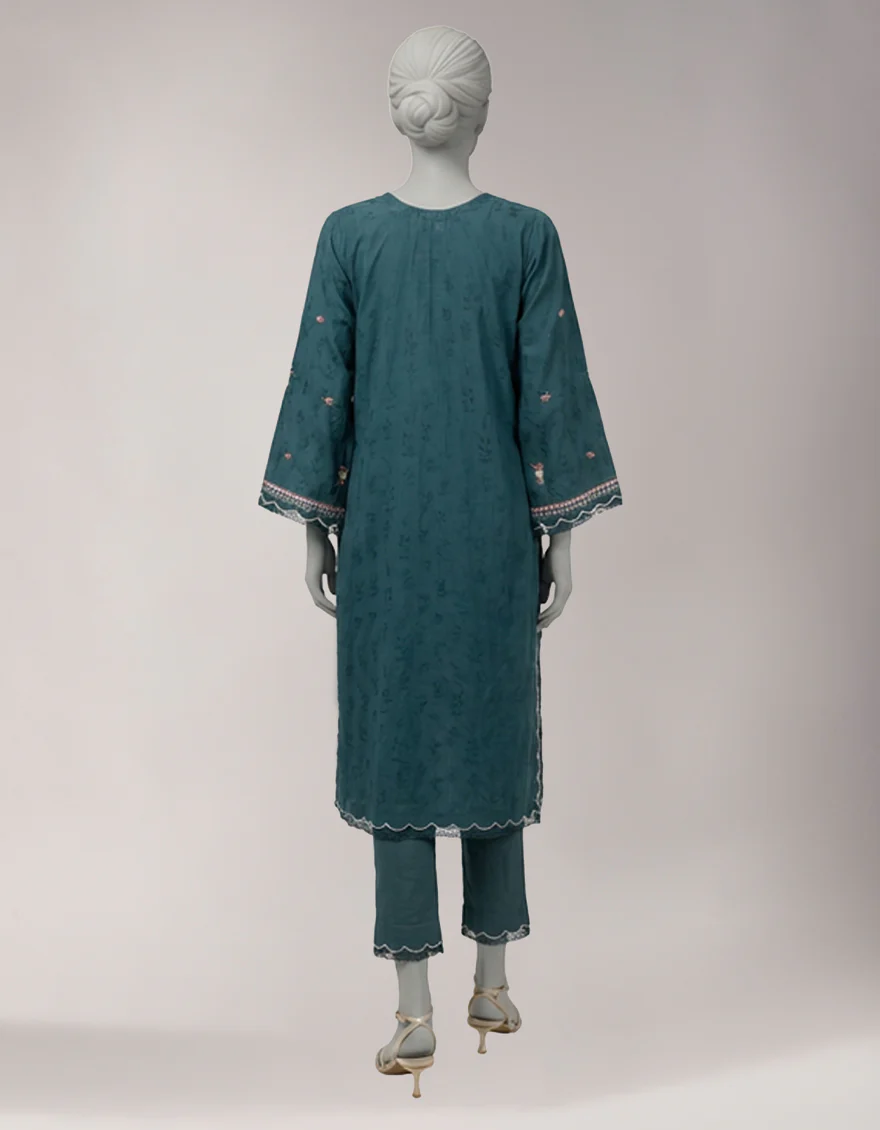 TEAL TEXTURED 2PC UNSTITCHED | JLAWN-S-JST-26-2422 GHARA-04 - Image 2