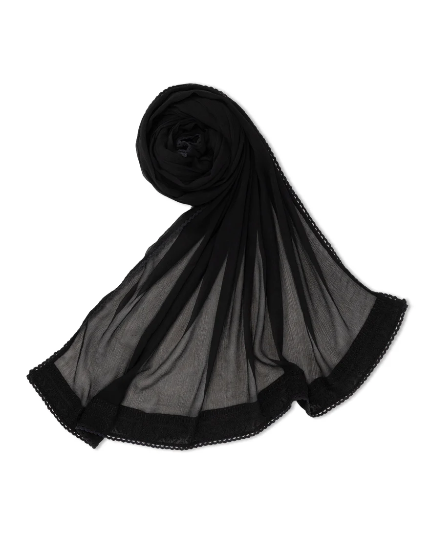 BLACK CHIFFON DUPATTA | JLDP-S-26-2751 FB/CHIFFON DYED-08