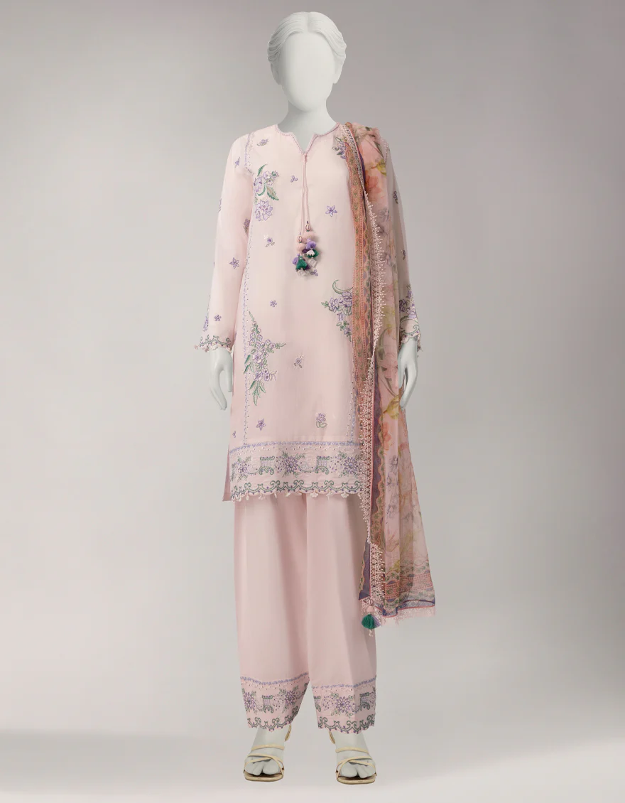 PINK LAWN 3PC UNSTITCHED | JLS-S-26-4065 SCHIFFLI BLISS-3 - Image 5