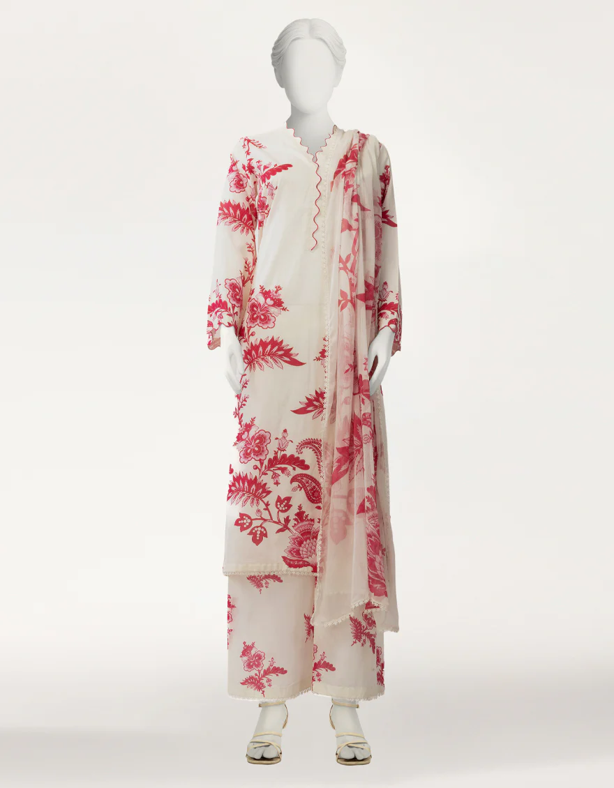 OFF WHITE LAWN 3PC STITCHED | JLS-S-26-586/S CHINTZ CHARM-04 - Image 5