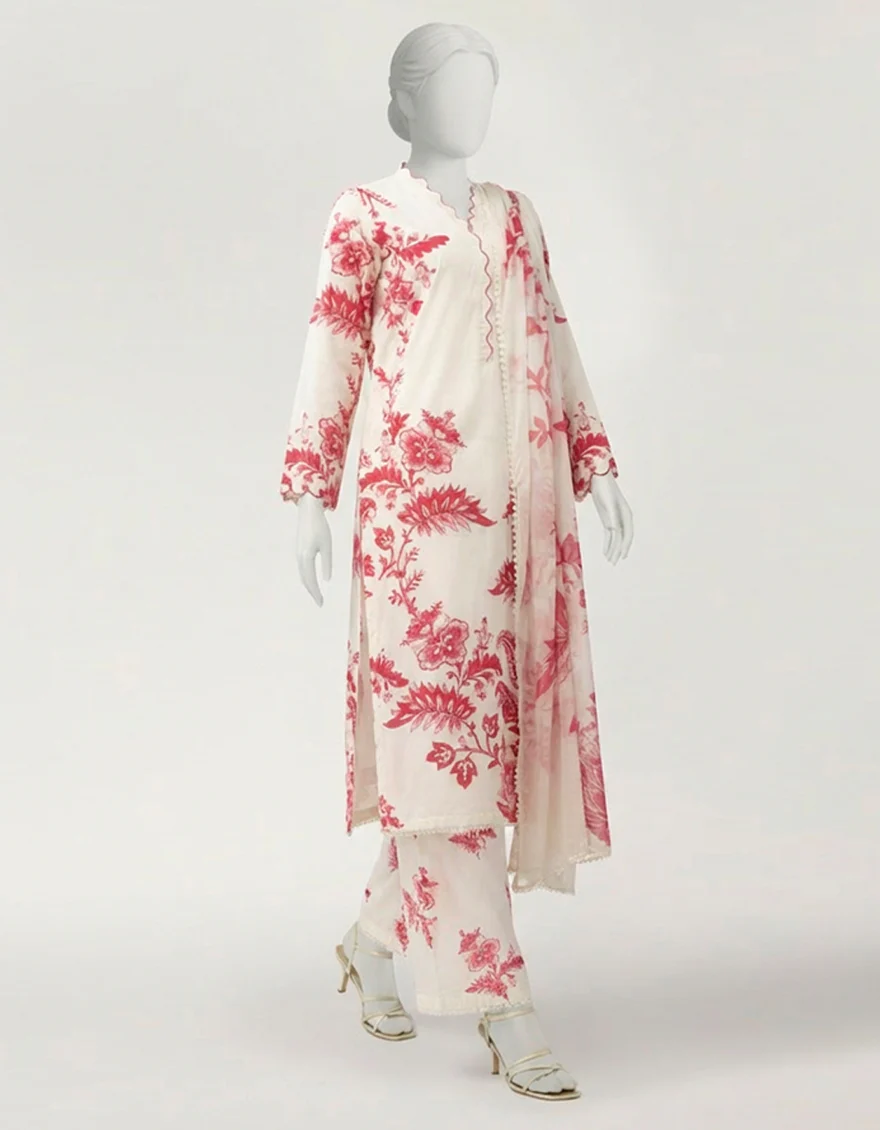 OFF WHITE LAWN 3PC STITCHED | JLS-S-26-586/S CHINTZ CHARM-04 - Image 6